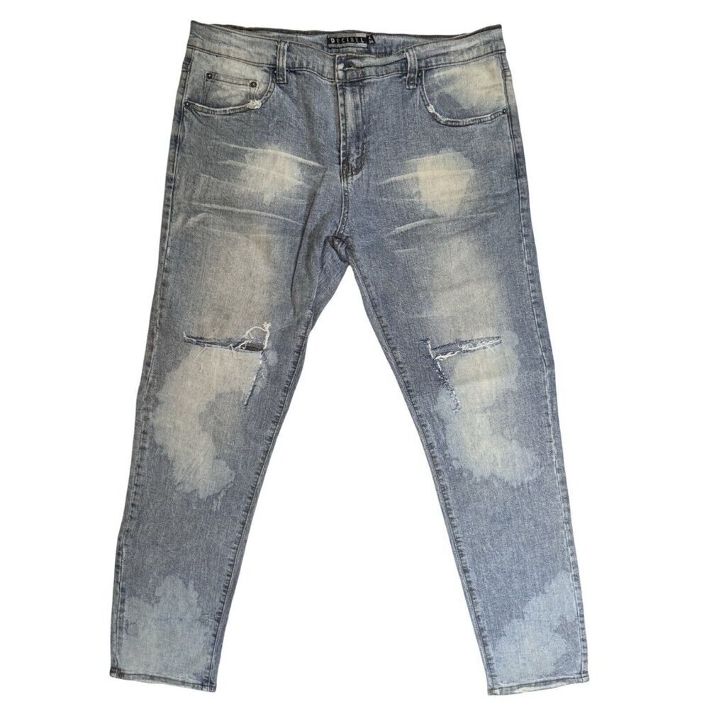 DECIBEL Jeans Men 40x34 Blue Distressed Acid Washed Skinny Grungeβ Streetwear